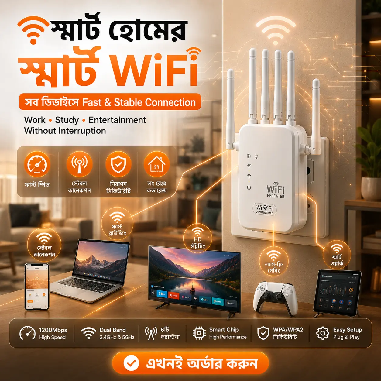 Two Smart Wifi Repeater (300 Tk Discount)